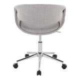 Curvo - Upholstered 5-Star Task Chair - Chrome Metal Base