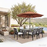 Verona - Dining Outdoor 7 Pieces Set - Dark Espresso / Gray / Off White