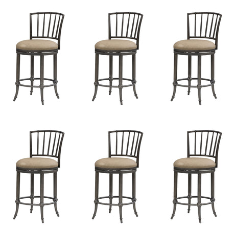 Vince - Commercial Grade Steel Frame Faux Leather Upholstered Swivel Counter Height Barstool