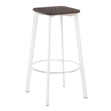 Clara - Industrial Square Barstool (Set of 2) - Wood-Pressed Grain Bamboo