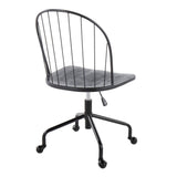 Riley - Adjustable High Back Office Chair - Black Metal And Black Wood