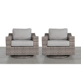Swivel Patio Chair With Luxurious Cushions Perfect For Outdoor Relaxation (Set of 2) - Gray Mix