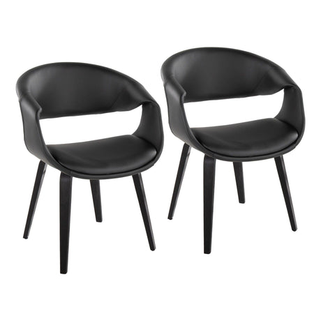 Curvo - Upholstered Chair (Set of 2) - Black Wood Legs
