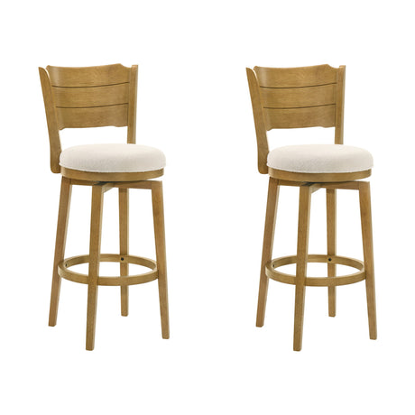 Winsley - Coastal Modern Swivel Wood Bar Height Kitchen Bar Stool