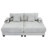 Modern Chaise Sofa With Adjustable Backrest, Cup Holders, Phone Holder & Storage Compartments For Living Room