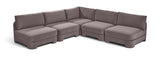 Hammond - Velvet Performance Fabric Upholstered 5 Piece Armless Sectional
