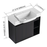 Wall Mounted Bathroom Vanity With Sink, Soft Close Door
