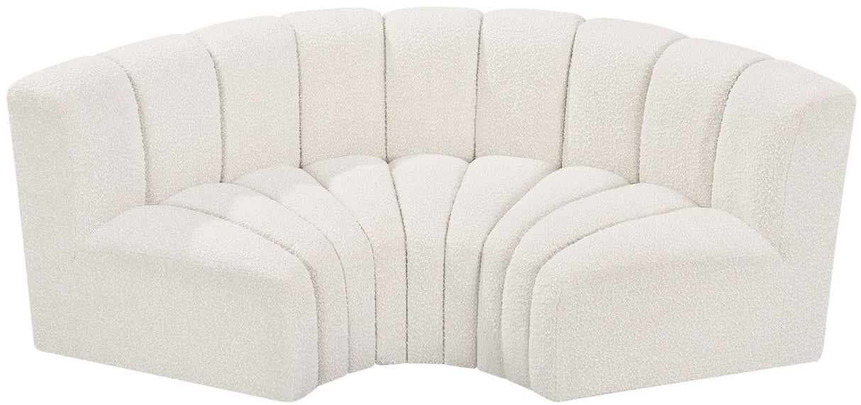 Arc - Boucle Fabric 3 Piece Modular U-Shaped Sofa