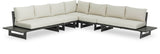 Maldives - 5 Piece Water Resistant Outdoor Patio Modular Sectional With Gray Base