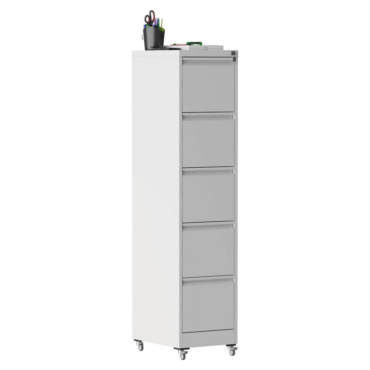 Drawer Metal Locking Vertical File Cabinet With Wheels Heavy Duty Lockable Storage
