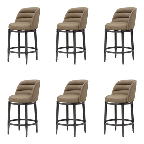 Eunice - Faux Leather Upholstered Swivel Counter Height Barstool