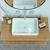 Modern European Design Ceramic Rectangular Vessel Bathroom Sink
