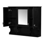 Wall Mounted Bathroom Medicine Wall Cabinet With Mirror & Open Shelves