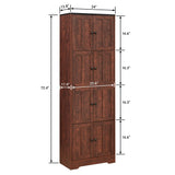 Tall Storage Cabinet With 8 Doors And 4 Shelves, Wall Storage Cabinet For Living Room, Kitchen, Office, Bedroom, Bathroom