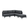 Upholstered Modular Sectional With Tall Legs, Medium Firm Seat