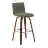 Vienna - Modern Swivel Bar Height Stool - Walnut Finished Wood Frame