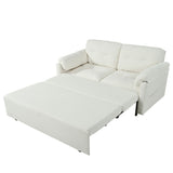Modern Convertible Sleeper Sofa Bed With Pull-Out Queen Design, Side Storage & Thick Cushions