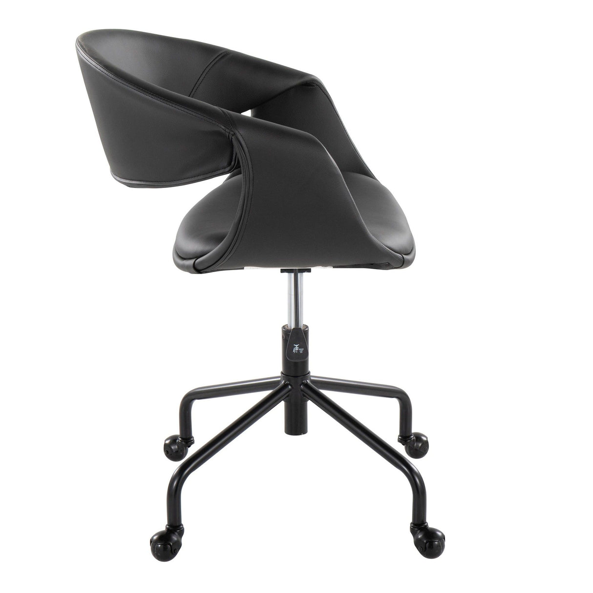 Curvo - Upholstered 4-Star Task Chair - Black Metal Base