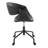Curvo - Upholstered 4-Star Task Chair - Black Metal Base