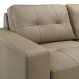 Pimentel - Leather Sectional Sofa With Tufted Back And Track Arms
