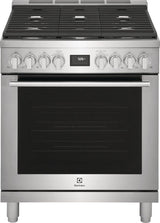 Electrolux ECFD3068AS 30 inch dual fuel range angled view