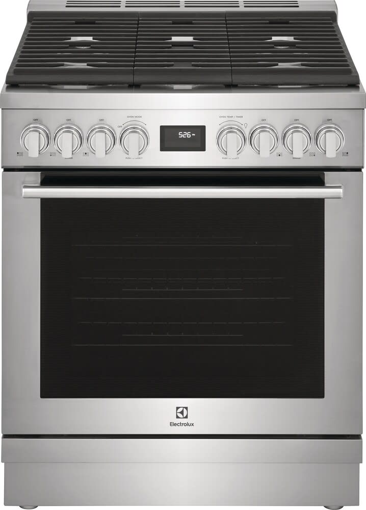 Electrolux ECFD3068AS 30 inch dual fuel range hero view