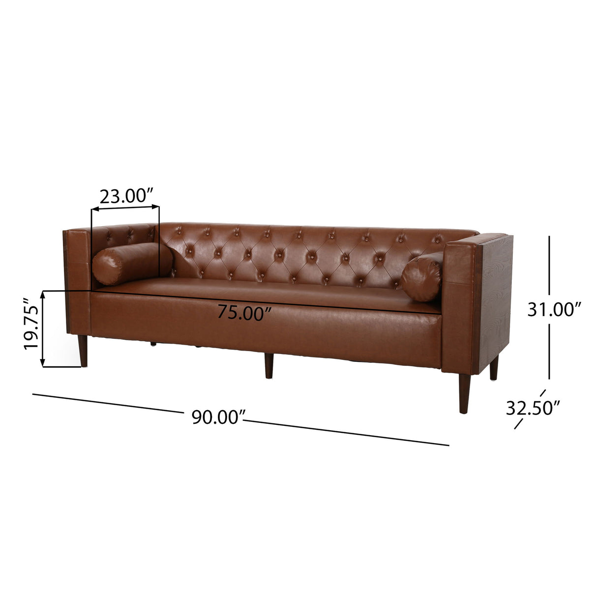 Contemporary 3 Seater Sofa With Tufted Design