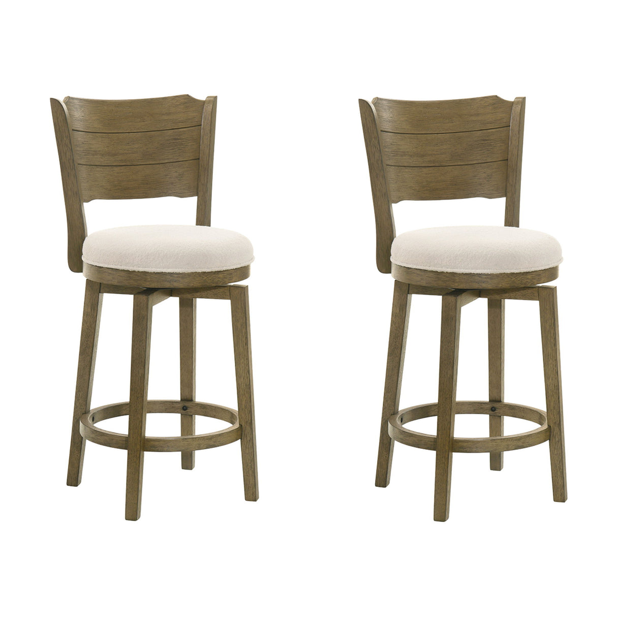 Winsley - Coastal Modern Swivel Wood Counter Height Kitchen Bar Stool