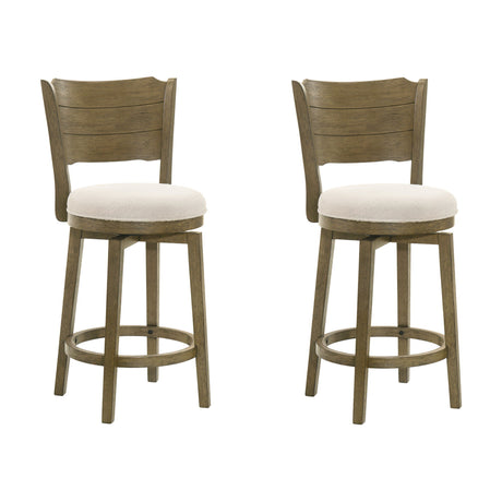 Winsley - Coastal Modern Swivel Wood Counter Height Kitchen Bar Stool