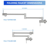 Modern Design Pot Filler Faucet Wall Mount Kitchen Sink, Folding Stretchable