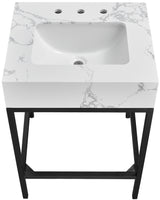 Marmo - Engineered Marble Bathroom Vanity With Black Base