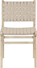 Entwine - Vegan Leather Upholstered Dining Chair - Painted Natural