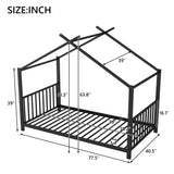 Metal House Platform Bed With Modern Design And Durable Frame