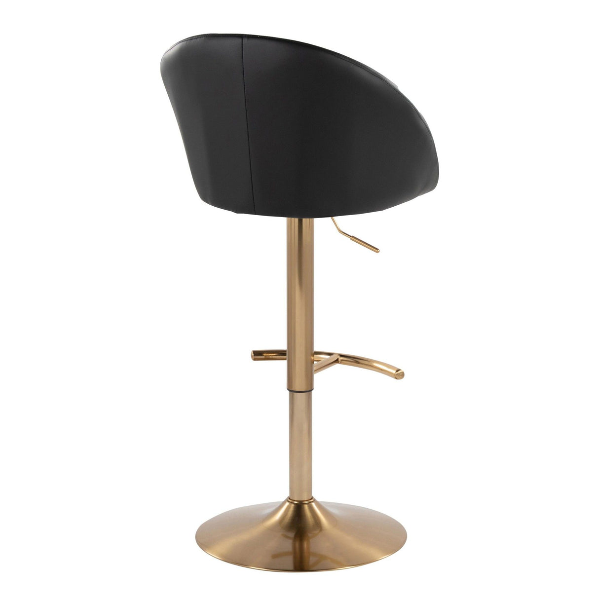 Matisse - Highback Adjustable Barstool With Rounded T Footrest (Set of 2) - Gold Metal