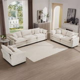 Elegant Corduroy Oversized Sectional Sofa Set With Deep Seats And Flexible Layout