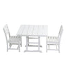 Outdoor Patio Dining Set, Square Table With Umbrella Hole And Armless Chairs
