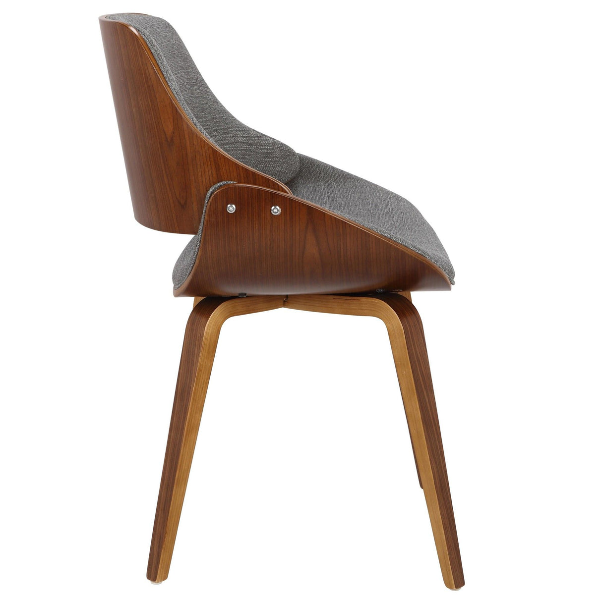 Fabrizzi - Dining / Accent Chair - Walnut And Gray Fabric