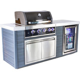 Mont Alpi Artwood Series 6.5 Ft Propane Outdoor Kitchen Island w/ 4-Burner Grill - MA400-AWBSS