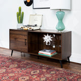 Glass Shelf TV Stand For TVs Up To 58 - Dark Walnut