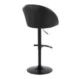 Matisse - Highback Adjustable Barstool With Rounded T Footrest (Set of 2) - Black Metal
