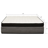 Premium 16" Queen Size Hybrid Mattress In A Box Plush Gel Memory Foam Top With Cooling Technology - Gray / White