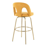 Ava - Upholstered Fixed-Height Barstool (Set of 2) - Gold Base