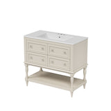 Bathroom Vanity With Medicine Cabinet, Storage Cabinet With 4 Drawers, Adjustable Shelf Mirror
