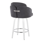 Cinch - Contemporary Fixed-Height Swivel Counter Stool (Set of 2) - White Wood