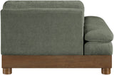 Turin - Chenille Fabric Upholstered Modular Arm Chair - Walnut Base