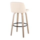 Toriano - 30" Fixed-Height Barstool (Set of 2) - Light Brown And Black