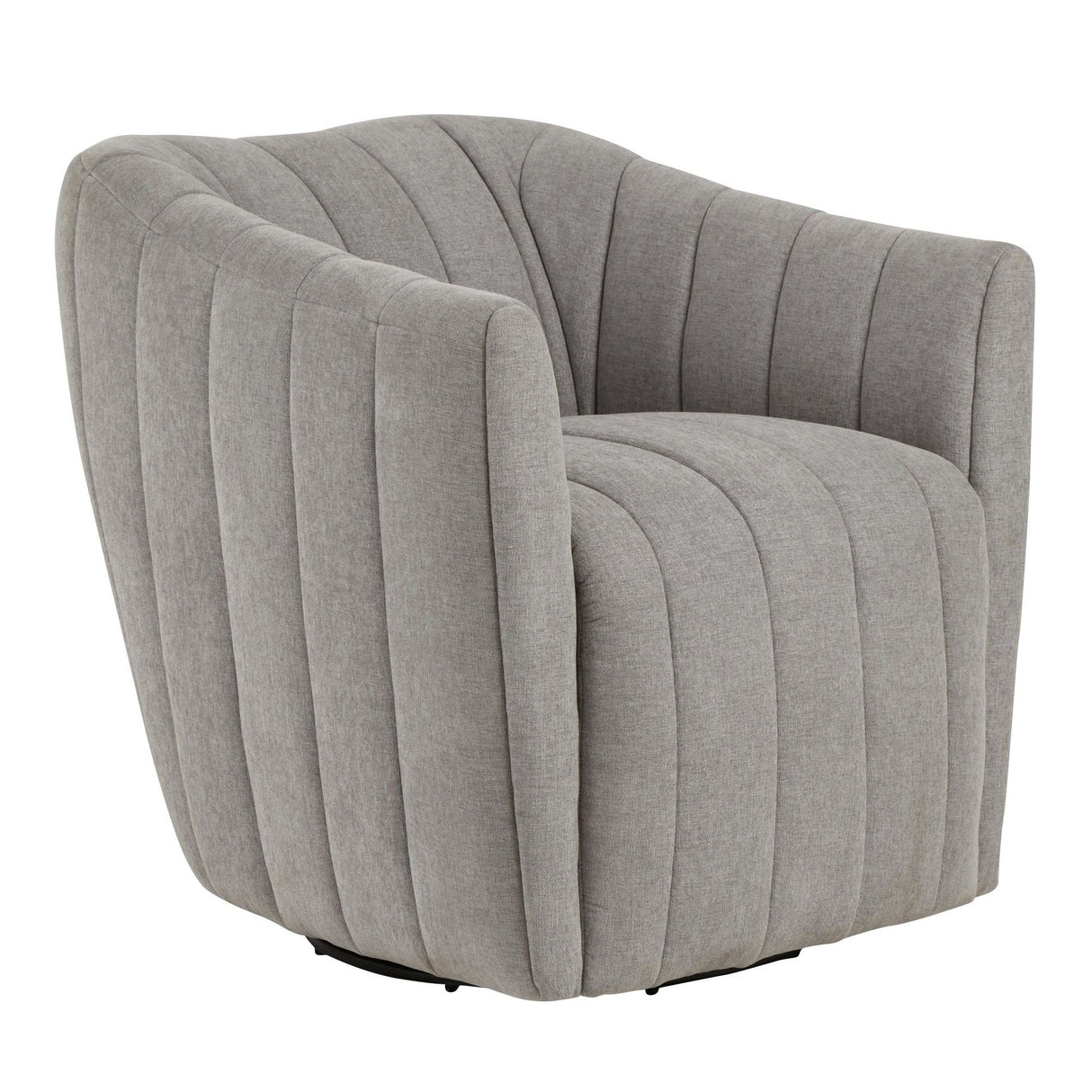 Finley - Upholstered Contemporary Swivel Accent Chair - Black Metal And Taupe Fabric