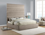 Adam - Chenille Fabric Bed With 89" Headboard