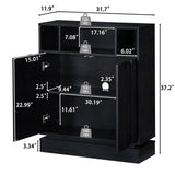 Fluted Sideboard Buffet Cabinet With 2 Doors And Adjustable Shelf, Storage Cabinet For Entryway
