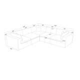 Coffee Bean Like Upholstery Full Compressed Modular Sectional With Toss Pillows - Light Gray